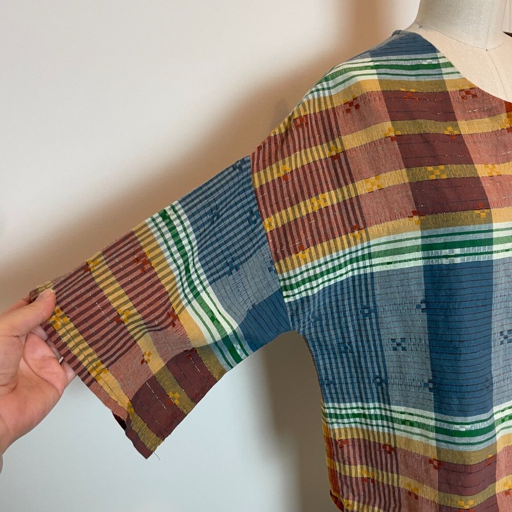 Ace & Jig Plaid Button Down Multi-Color Blouse \\… - image 5